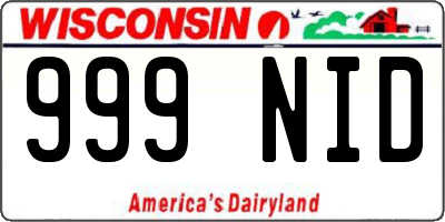 WI license plate 999NID