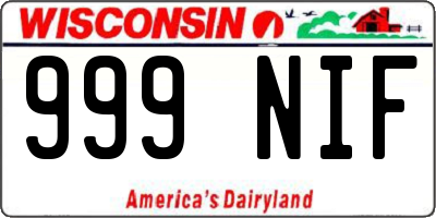 WI license plate 999NIF
