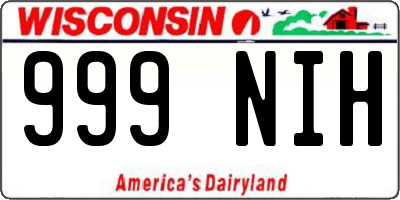 WI license plate 999NIH