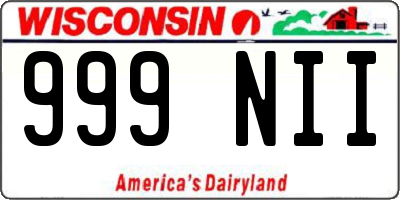WI license plate 999NII