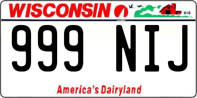 WI license plate 999NIJ