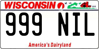 WI license plate 999NIL
