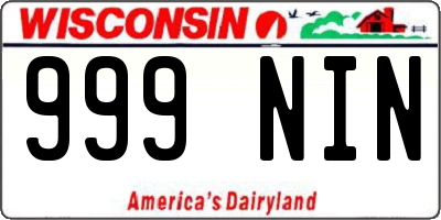 WI license plate 999NIN