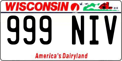 WI license plate 999NIV
