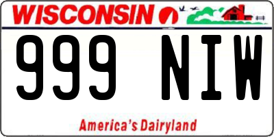 WI license plate 999NIW