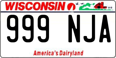 WI license plate 999NJA