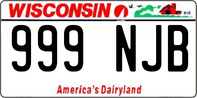 WI license plate 999NJB