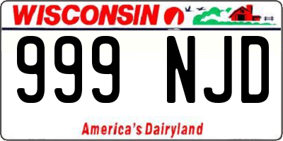 WI license plate 999NJD