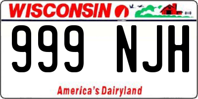 WI license plate 999NJH