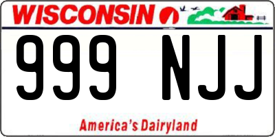 WI license plate 999NJJ