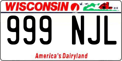 WI license plate 999NJL