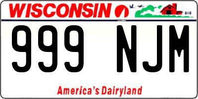 WI license plate 999NJM