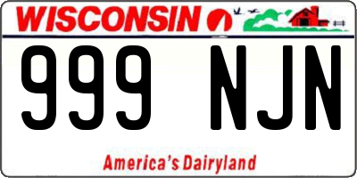WI license plate 999NJN