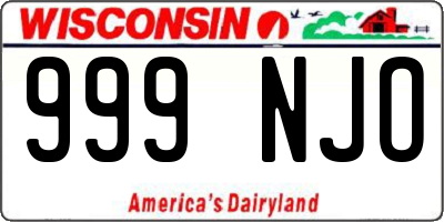 WI license plate 999NJO
