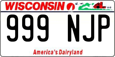 WI license plate 999NJP