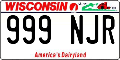 WI license plate 999NJR