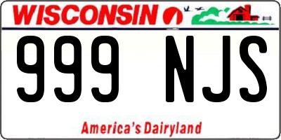 WI license plate 999NJS