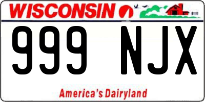 WI license plate 999NJX