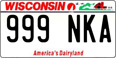 WI license plate 999NKA