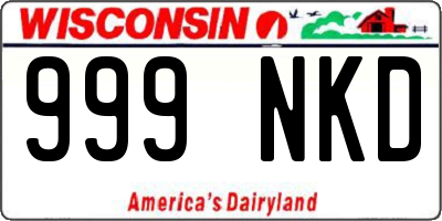 WI license plate 999NKD