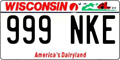 WI license plate 999NKE