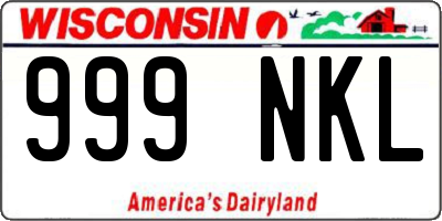 WI license plate 999NKL