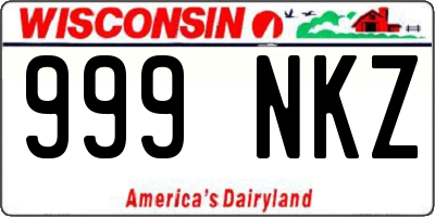 WI license plate 999NKZ