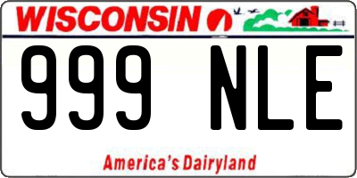 WI license plate 999NLE
