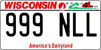 WI license plate 999NLL