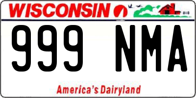 WI license plate 999NMA