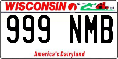 WI license plate 999NMB
