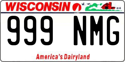 WI license plate 999NMG