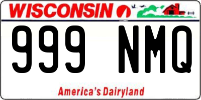 WI license plate 999NMQ
