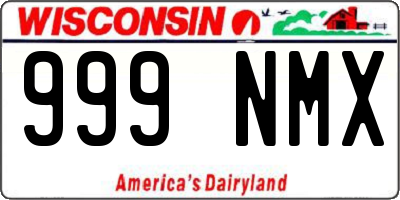 WI license plate 999NMX