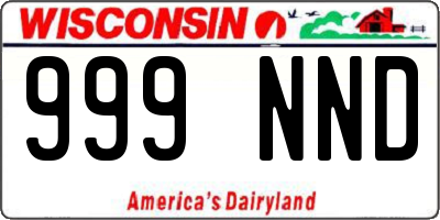 WI license plate 999NND