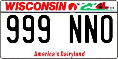 WI license plate 999NNO