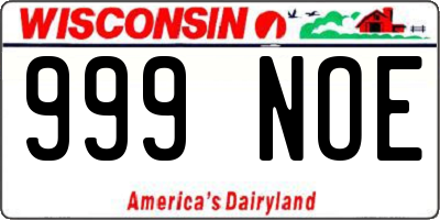 WI license plate 999NOE