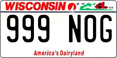 WI license plate 999NOG