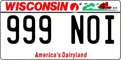 WI license plate 999NOI