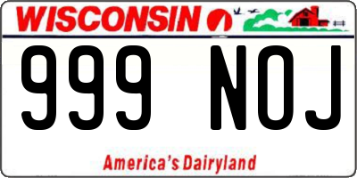 WI license plate 999NOJ