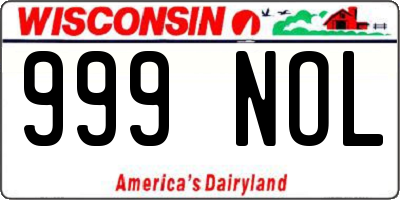 WI license plate 999NOL