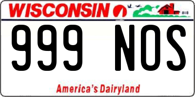 WI license plate 999NOS