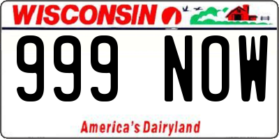 WI license plate 999NOW