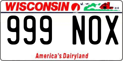 WI license plate 999NOX