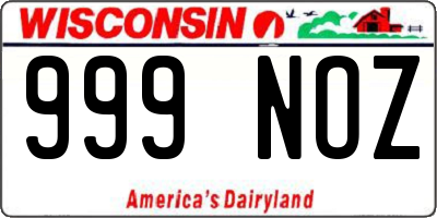 WI license plate 999NOZ