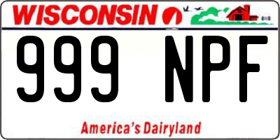 WI license plate 999NPF