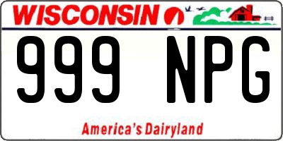 WI license plate 999NPG