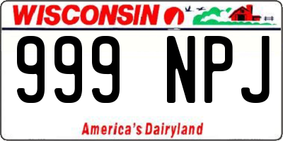 WI license plate 999NPJ