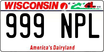WI license plate 999NPL