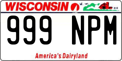 WI license plate 999NPM